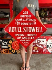 Vintage Style Metal Sign Hotel Stowell Los Angeles NOT Porcelain 20x20 Made USA picture