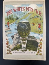 Vintage White Mountains NH Souvenir & Guide Book J.V. Hartman Color Plates Map picture