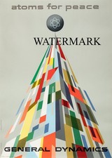 Erik Nitsche 1954 General Dynamics Poster Atoms for Peace Conference 24x32 REPRO picture