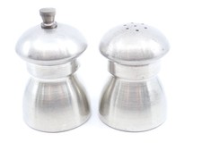 Vintage Kent Silversmiths Italy Pewter Salt Shaker & Pepper Mill Grinder Set MCM picture