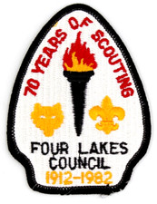 1982 Torch Center Council Patch Four Lakes Council Wisconsin Boy Scouts BSA picture