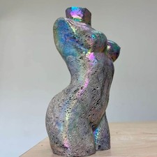 4.7LB Large Aura Sphalerite Feminine Body Crystal Healing Goddess Statue Decor picture