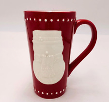 Hallmark Christmas Snowman Mug Red Tall 5 3/4