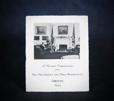 1934 Roosevelt FDR White House Christmas card - RARE picture