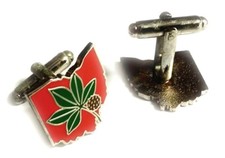 OSU Ohio State University Buckeyes Football Wedding Suit Cufflink Cuff Links Set picture