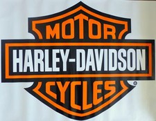 Harley Davidson Orange Bar & Shield Extra Large Trailer Decal Sticker  29