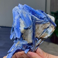 296G Rare Natural beautiful Blue KYANITE with Quartz Crystal Specimen Rough picture