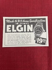 Vintage 1948 Print Ad Elgin Wristwatch 16 Jewel Army Specifications Ad Only picture