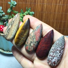 Natural Mixed Teardrop Crystal Stone Cabochon Pendant DIY Jewelry Making Decor picture