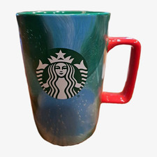 Starbucks 2024 Holiday Green Blue Marbled Coffee Cup Mug 13 Oz picture