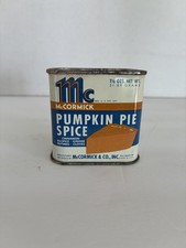 Vintage 1947 McCormick Pumpkin Pie Spice Tin, McCormick & Co., Baltimore, MD picture