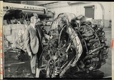1970 Press Photo Engine from wrecked Frontier Airlines plane, Denver, Colorado picture
