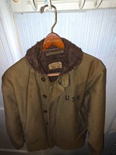 True Vintage WWII US Navy N1 Deck Jacket Size36 Named WAHL Early NXss22371 Talon picture