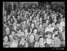 Visalia California 1940 Arvin Camp Audience Watching Play Tulare Migrant Camp picture