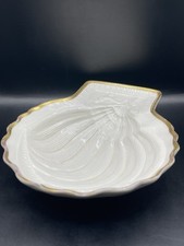 Rare VTG BASSANO ITALY Porcelain SHELL DOLPHIN Dish Trinket Vanity Bathroom #83 picture
