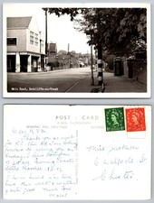Vintage Radcliffe-on-Trent Main Road RPPC Postcard K6 Phone Box 1950s picture