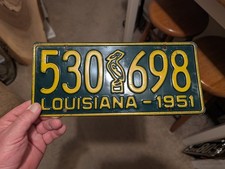 A++ NEAR MINT 1951 HIGH QUALITY LOUISIANA LICENSE PLATE picture