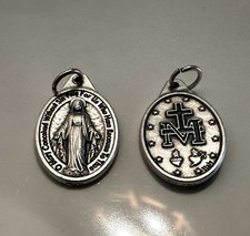 Holy Medal Miraculous Medal - Oxidized Die Cast Italian 1 inch Medal From Italy picture