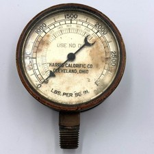 Vintage Harris Calorific Co Pressure Gauge 3000 PSI Cleveland Ohio 667 A picture