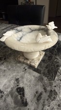 🕊️ Vintage Italian Alabaster Bird Bath Tazza Bowl Removable Doves ✨ picture