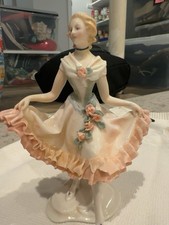 Vintage ENS Bohemian Dancing Porcelain Lady Figurine Hand Painted Germany Czech  picture