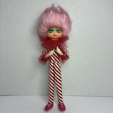 Vintage Super Rare 10” Pixie/Elf Pink Hair Candy Striped Hugger Doll HTF Japan picture