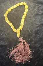 Antique Tibetan hand carved ￼tyle Skll Payer Beads  picture