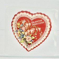 Vintage Valentine's Day Card Heart Greetings Floral picture