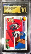 1998 Bandai Pocket Monsters Anime Collection #143 Giovanni & Team Rocket CGC 10 picture