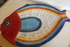 VINTAGE LARGE 14x10x3 Giovanni DESIMONE Handpainted Original Pottery Preowned picture
