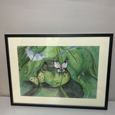 Fantasia 2000 Firebird Suite Spring Sprite Framed Colored Pencil Drawing 24x18 picture