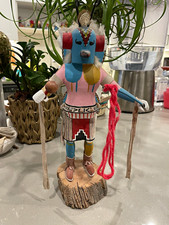 Hand Painted Kachina Doll Figurine Wood Base Signed D. Livingston picture