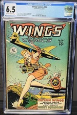 Wings Comics #96 CGC 6.5 Good Girl Cover Golden Age Fiction House Comic1948 picture