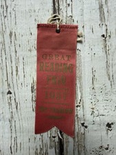 VTG Great Reading Fair 1957 2nd Premium Award Show Prize Ribbon - Reading PA picture
