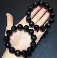 Natural Colorful Obsidian Cat's eye Gemstone Beads Bracelet AAAA 18mm picture