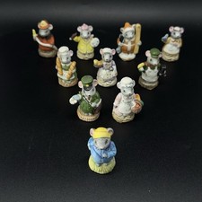 Vintage Russ Ceramic Miniature Mouse Figurines Figures Lot of 10 picture