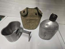 Vntg U.S. MILITARY Canteen 1953 (Mirro), Cup 1953 (SS MFG DIV) & Cover 1957 🔥  picture