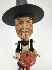 PoliWoggs American Folk Art Witch with Pumpkin Figurine Vintage picture