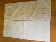 Vintage Herrschners Embroidered Table Runner Set 2 Lilies Bird Nest 17x42 picture