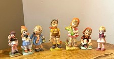 Lot of 7 Vintage-Style Ceramic Hand-Painted Child Figurines Boy & Girl picture