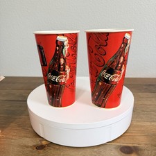 Vintage 1999 COCA-COLA Wax Paper Cups 32oz Lot 0f 10 picture