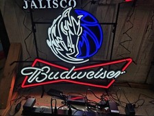 Budweiser Beer Dallas Mavericks Nba Basketball Led Light Bar Sign 3x3 Flagg Neon picture