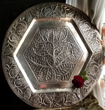 John Richard Tree of Life Silver Repousse Wall Hanging or Tabletop Charger 23