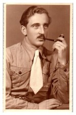 Elegant Young Man Smoking Pipe 1920's RPPC Photo Postcard picture