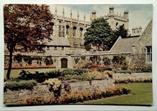 Vintage Christ Church Oxford Garden Photochrome Postcard 1960 picture