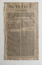 1709 The Tatler No 112 Original London Periodical Steele Addison Swift picture