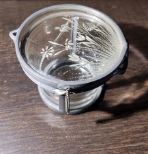 Vintage Karen Fogg-Von Feldt Lens Art Etched Glass Jar Trinket Box Flowers  picture