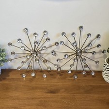 2 Vtg MCM SUNBURST WALL ART SCULPTURE 9.5