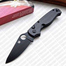 Spyderco ButtonUp Knife Button Lock 8Cr13MoV Steel Carbon Fiber Handle C275CFPBK picture