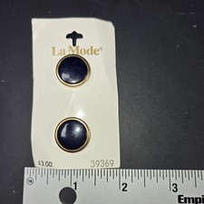 Vintage LA MODE Buttons Navy And Gold 2 19mm 39369 picture